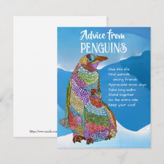 Advice from Penguins Flat Greeting Card