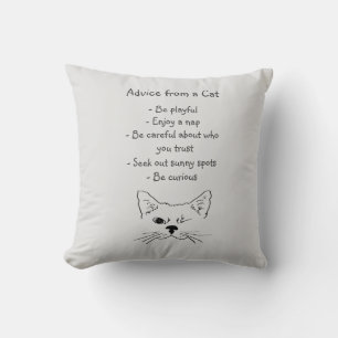 Advice from Winking Cat Fun Animal Humour Cushion
