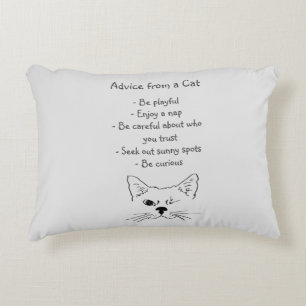 Advice from Winking Cat Fun Animal Humour Decorative Cushion