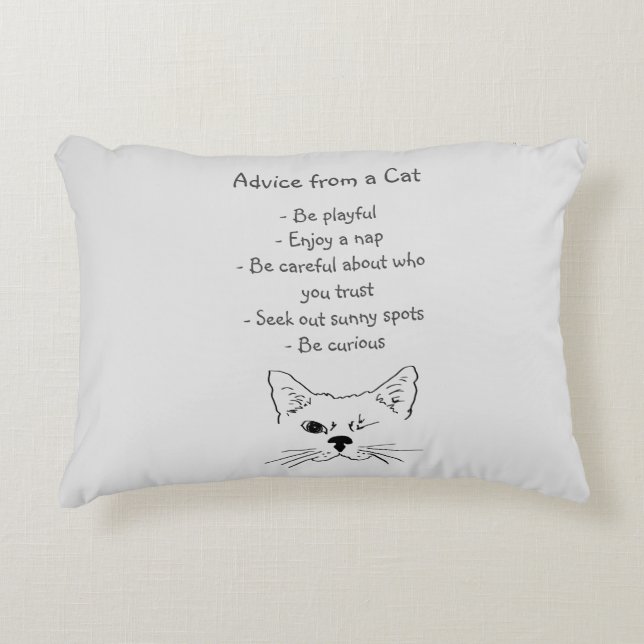 Advice from Winking Cat Fun Animal Humour Decorative Cushion (Front)