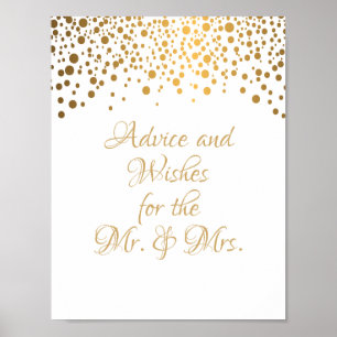 Advice - Gold Confetti Dots - White Poster
