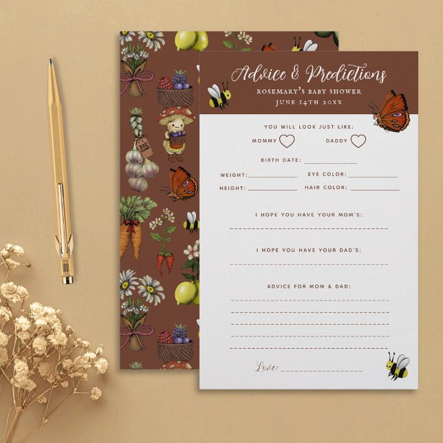 Advice & Predictions Garden Baby Shower Game (Creator Uploaded)