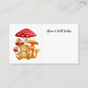 Advice & Well Wishes Autumn Teddy Bear Baby Shower Enclosure Card