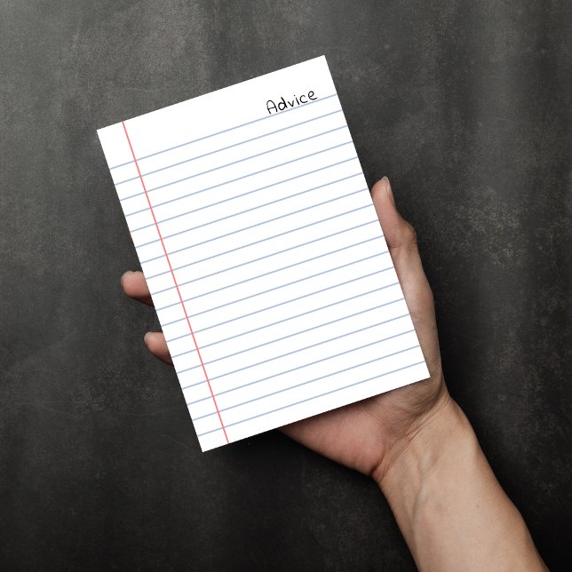 Advice White Lined Notebook Paper  Enclosure Card (Advice White Lined Notebook Paper Enclosure Card
)