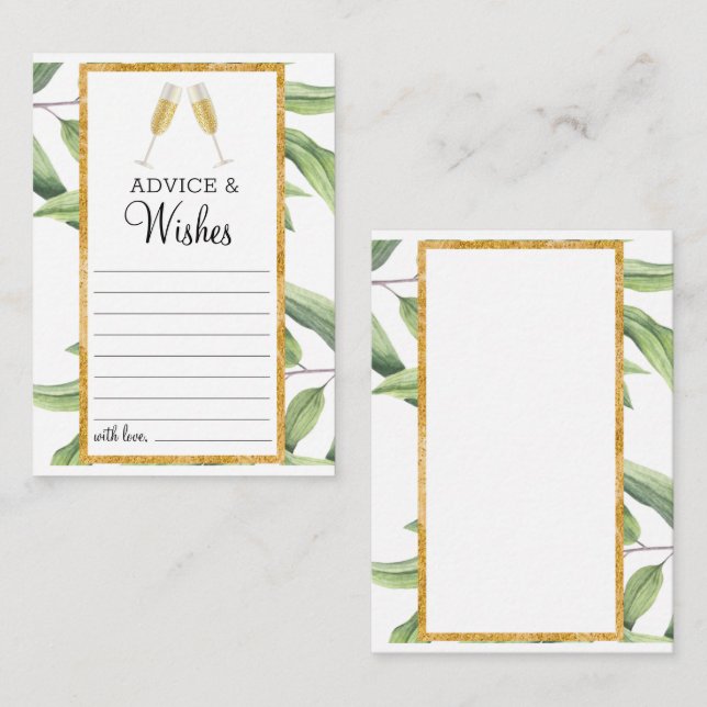 Advice & Wishes Botanical Bridal Shower Party  Enclosure Card (Front/Back)