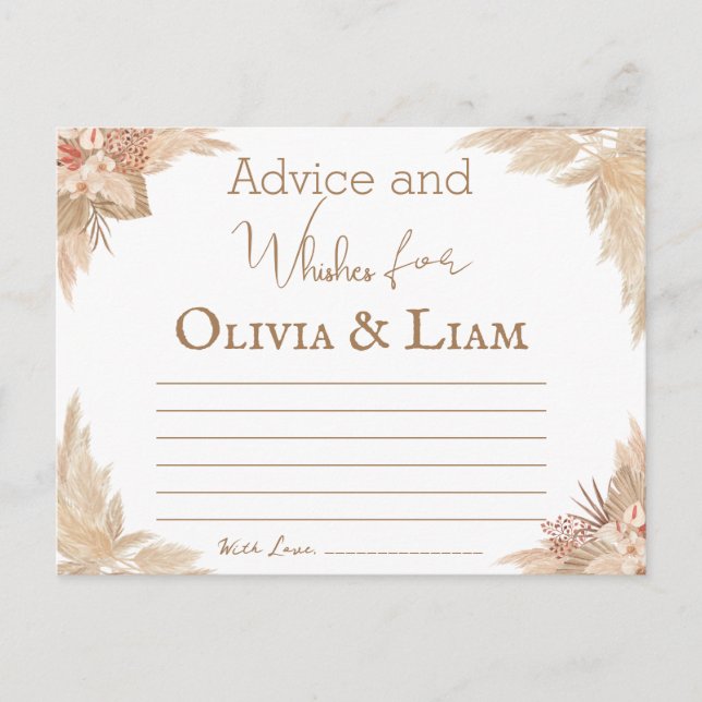 Advice & Wishes Bridal and Couples Shower Card (Front)