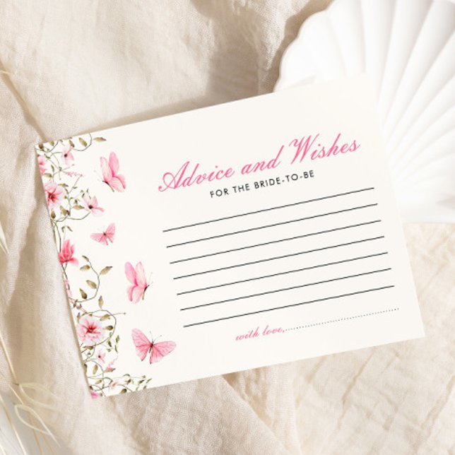 Advice & Wishes Butterflies Bridal Shower Enclosure Card (Creator Uploaded)