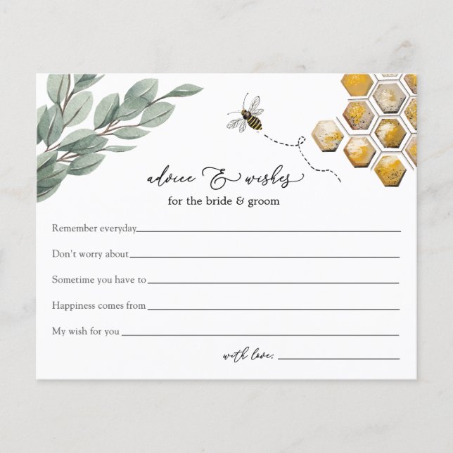 Advice & Wishes for Bride and Groom Bridal Shower (Front)