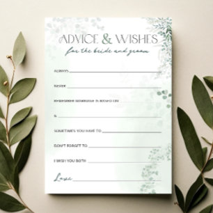 Advice & Wishes for Bride and Groom Bridal Shower Card