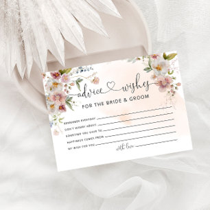 Advice & Wishes for Bride and Groom Bridal Shower  Enclosure Card