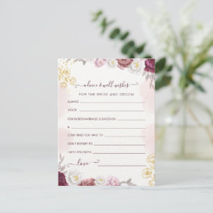 Advice & Wishes for Bride and Groom Bridal Shower Postcard