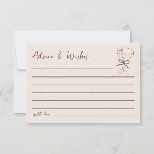 Advice & Wishes For Bride Espresso Martini Card