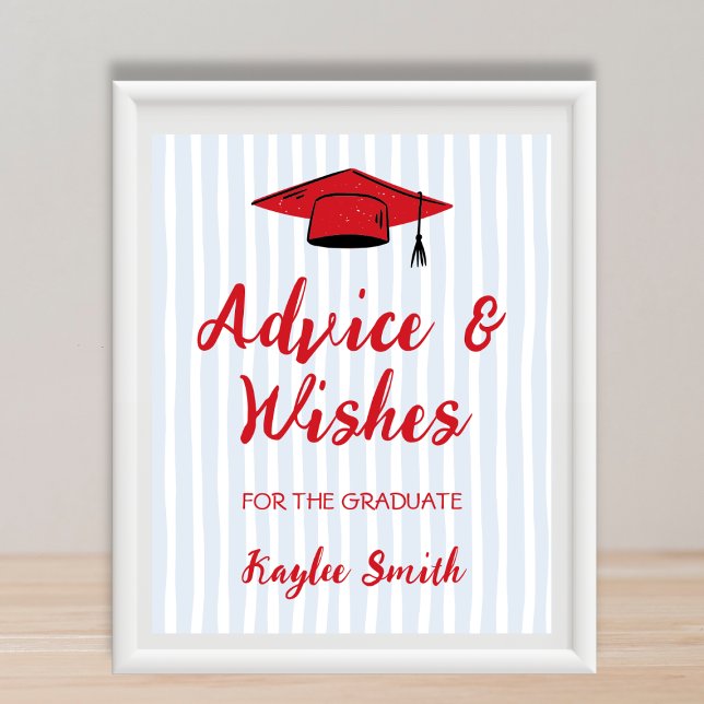 Advice & Wishes For Graduate 2025 Red & Blue Poster (Advice & Wishes For Graduate 2025 Red & Blue Poster)