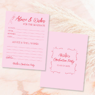 Advice & Wishes For Graduate Pink & Red Card