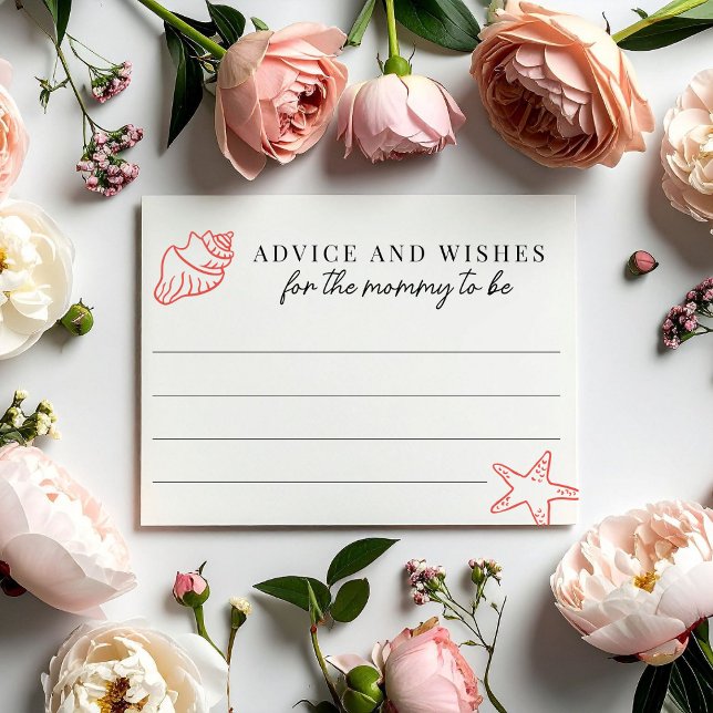 Advice & Wishes for Mommy to Be Baby Shower Game Enclosure Card (Creator Uploaded)