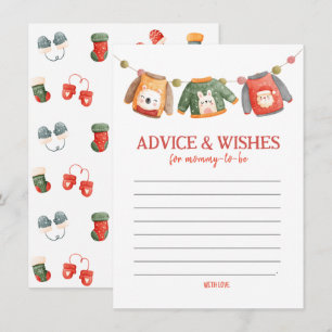 Advice & Wishes for Mummy, Christmas Baby Shower Card