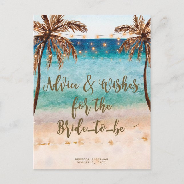 advice & wishes for the bride to be postcards (Front)