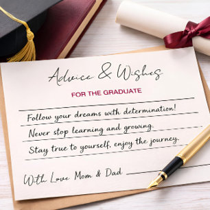 Advice & Wishes For The Graduate Graduation Party Card