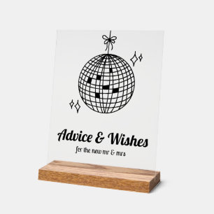 Advice & Wishes for the New Mr & Mrs Wedding Acrylic Sign