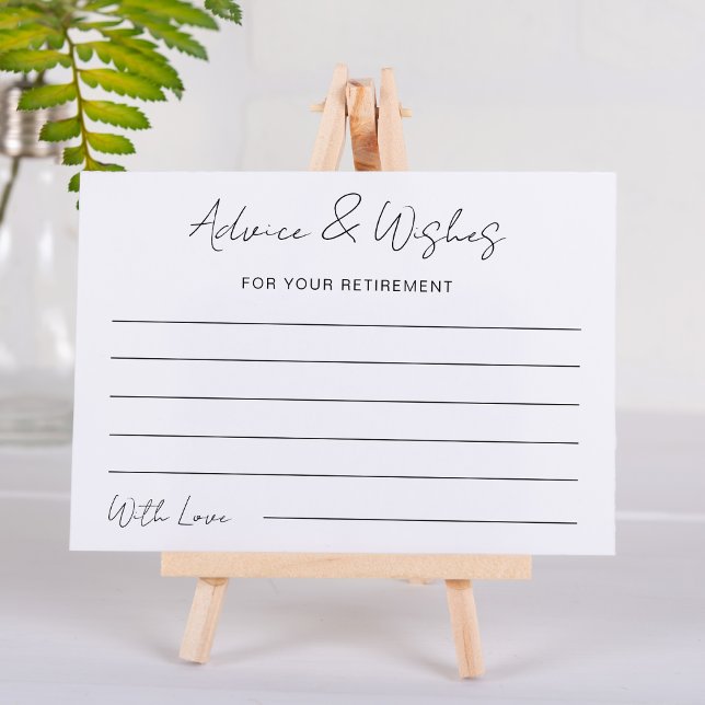 Advice & Wishes for Your Retirement Retired Party Card (Creator Uploaded)