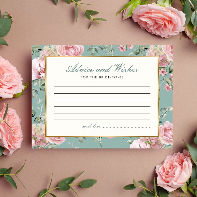  Advice Wishes Garden Tea Party Bridal Shower Enclosure Card (Creator Uploaded)