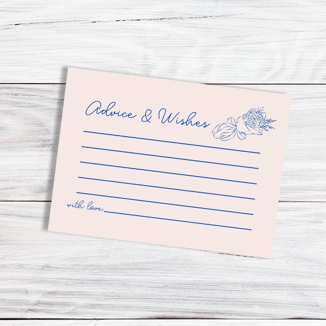 Advice & Wishes Hand Drawn Flowers Bridal Shower Enclosure Card (Advice & Wishes Hand Drawn Flowers Bridal Shower Enclosure Card)