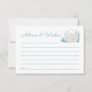 Advice & Wishes Ocean Seashell Bridal Shower Card