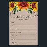 Advice Wishes Rustic Sunflowers LGBTQ Wedding<br><div class="desc">These simple, LGBTQ, rustic, handwritten script Advice & Wishes sheets with watercolor sunflowers at the top are perfect to have bridal shower, rehearsal dinner or wedding guests fill out for the happy couple. People will love having the prompts - they make it so easy to leave loving words of advice...</div>