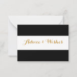 Advice & Wishes Wedding Cards<br><div class="desc">Black & White Stripe Cards for wedding guests to leave advice and wishes,  change background colour and text to suit your occasion. Place on a table at the reception.</div>