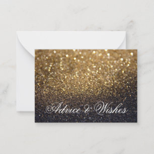 Advice & Wishes Wedding Cards - Gold Lit Nite