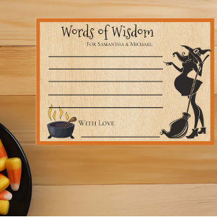 Advice Words Wisdom Halloween Witch Baby Shower Enclosure Card