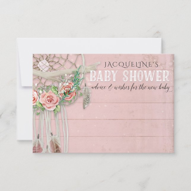 Advise BOHO Dream Catcher Feather Baby Shower Invitation (Front)