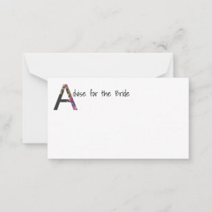 Advise for the Bride Advice Card