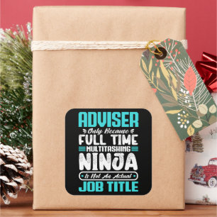Adviser Job Title Profession Skills Funny Worker Square Sticker