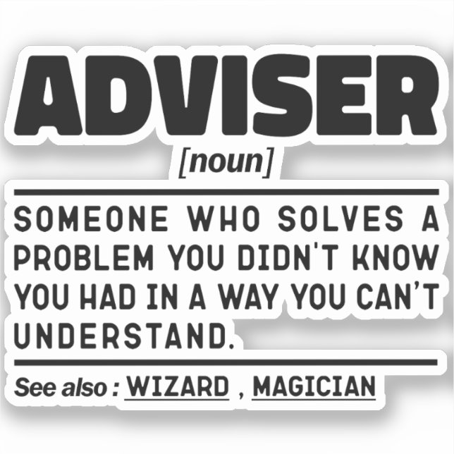 Adviser Noun Definition Retirement Funny (Front)
