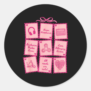 Advocacy Inclusion Valentine Stamp Special Educati Classic Round Sticker