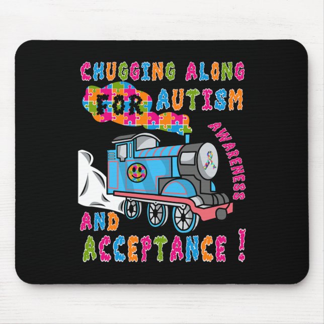 Advocate Acceptance Train Puzzle Cool Autism Aware Mouse Mat (Front)