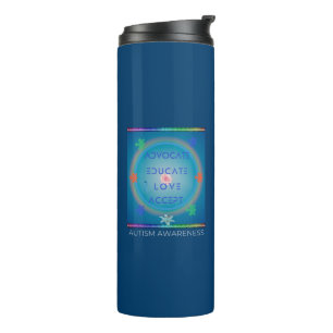 Advocate Educate Love Accept  (Autism Awareness ) Thermal Tumbler