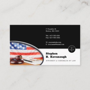 Advocate Law Office   Attorney Black White Business Card