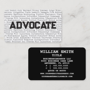 Advocate Legal Words Business Card