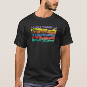 Advocate Love Support Accept Be Kind Autism Awaren T-Shirt