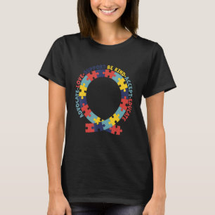Advocate Love Support Accept Be Kind Autism Awaren T-Shirt
