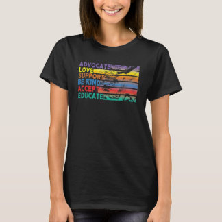 Advocate Love Support Accept Be Kind Autism Awaren T-Shirt