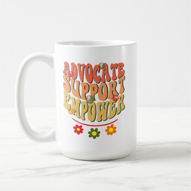 Advocate Support Empower, Social Worker Retro Coffee Mug (Left)