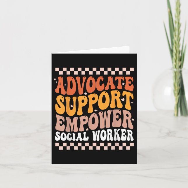Advocate Support Empower Social Worker Social Work Card (Front)