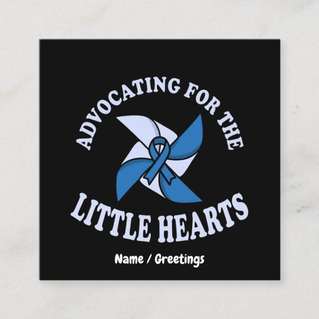 Advocating for Little Hearts Child Abuse Preventio Square Business Card (Front)