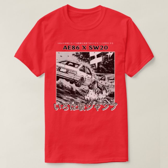 AE86 vs SW20 IROHAZAKA Jump T-Shirt (Design Front)