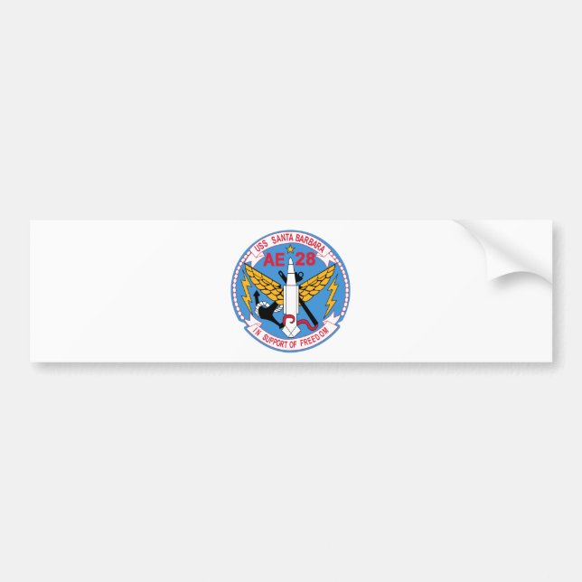 AE-28 USS Santa Barbara Ammunition Ship Military P Bumper Sticker (Front)