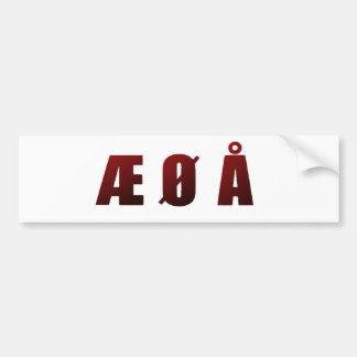 Æ Ø Å BUMPER STICKER