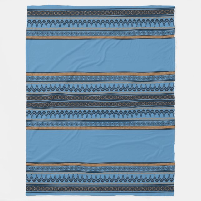 Aegean Azure: Minoan Palace Fleece Blanket (Front)